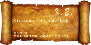 Kirnbauer Erzsébet névjegykártya